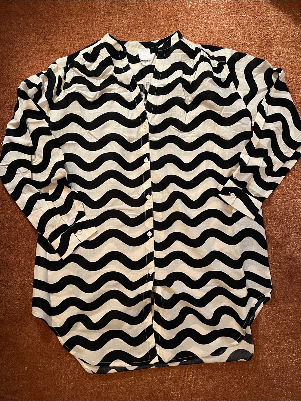 Unworn S/M Hanna Andersson Black/White Cotton Tunic Beach Cover-Up